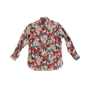 The Kooples silk button down floral LS blouse sz 0/XS